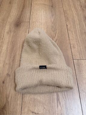 Coal Ribbed Knit Beanie in Beige